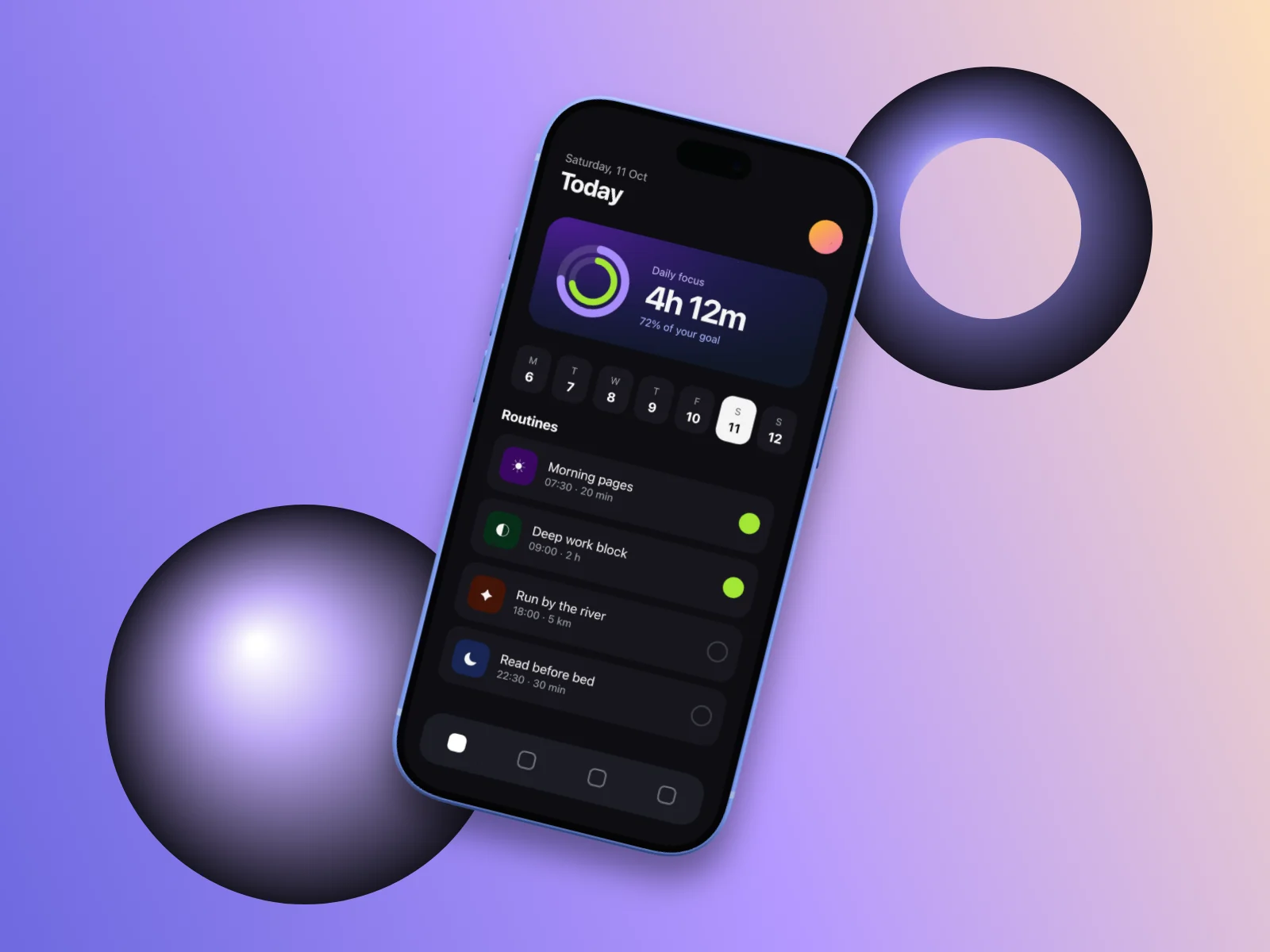 Orbit template: iPhone, shapes.